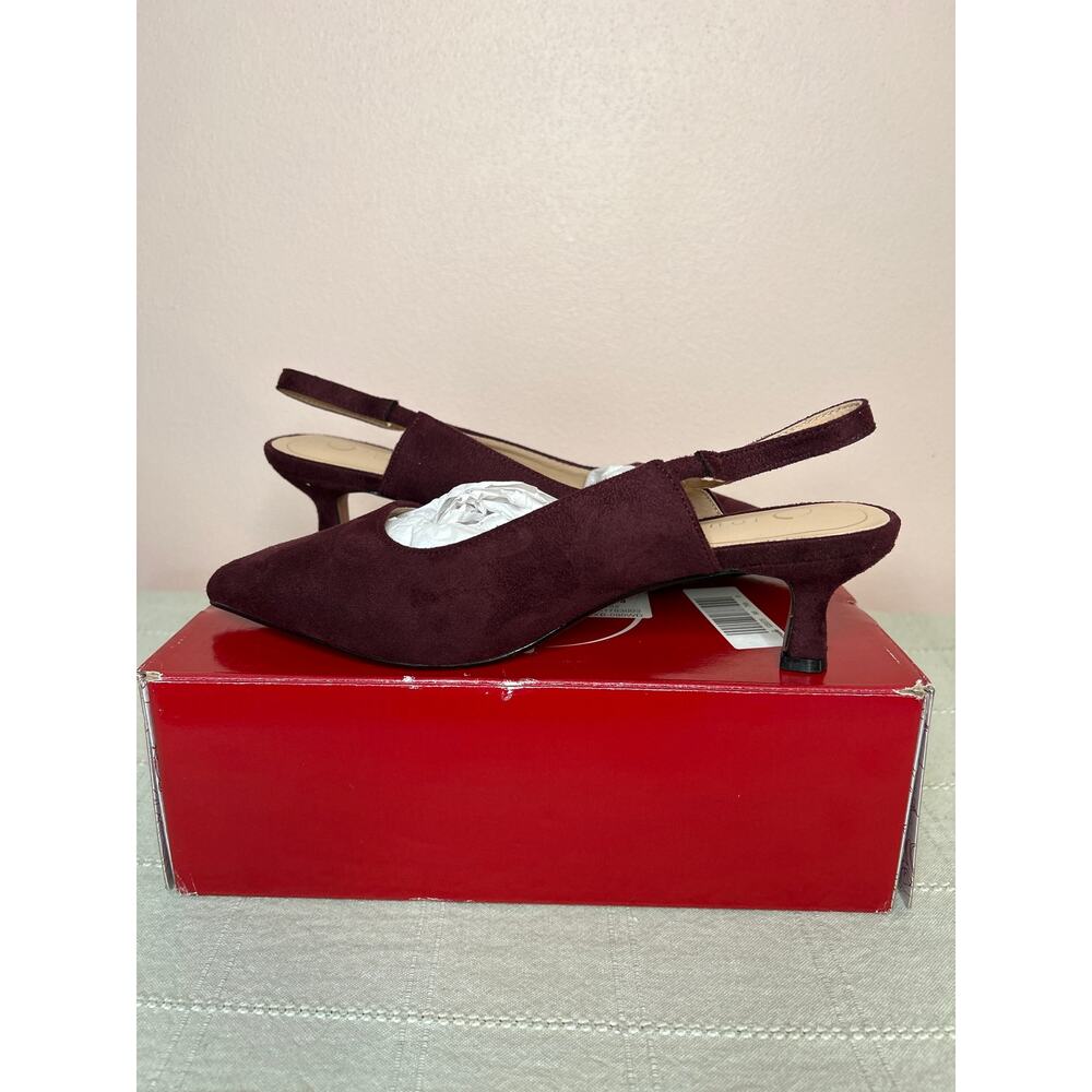 Journee Collection Paulina Women's Oxblood Patent Slingback Kitten Heel Sz 8 WD - Picture 15 of 16